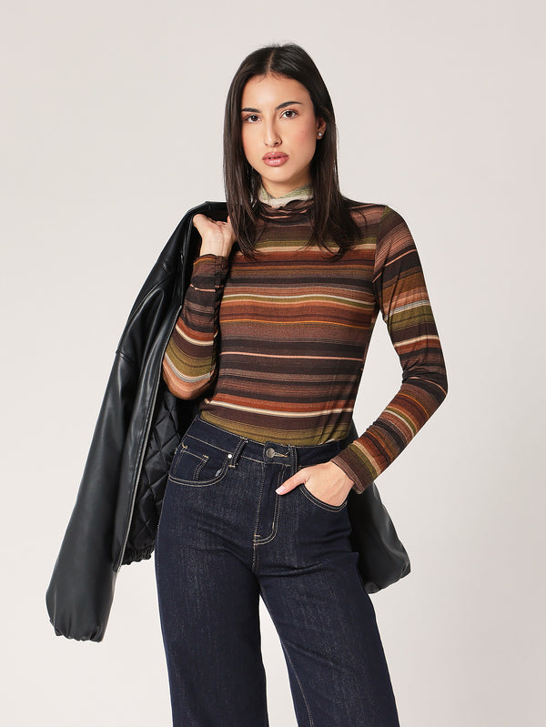 Dolcevita a righe cashmere