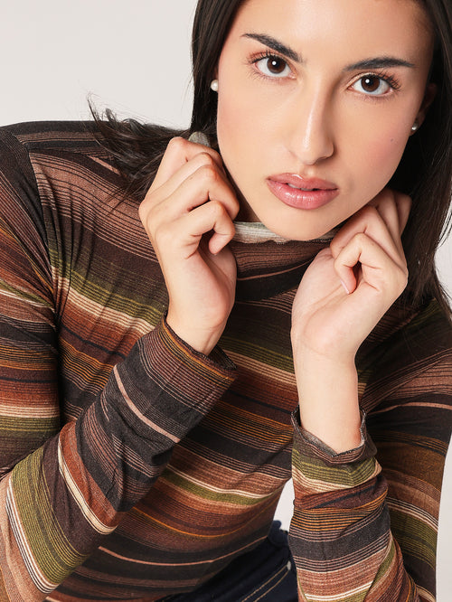 Dolcevita a righe cashmere