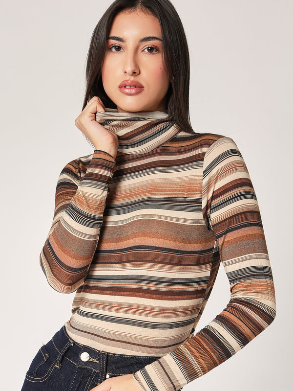 Dolcevita a righe cashmere