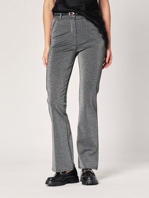 Pantalone a zampa lurex