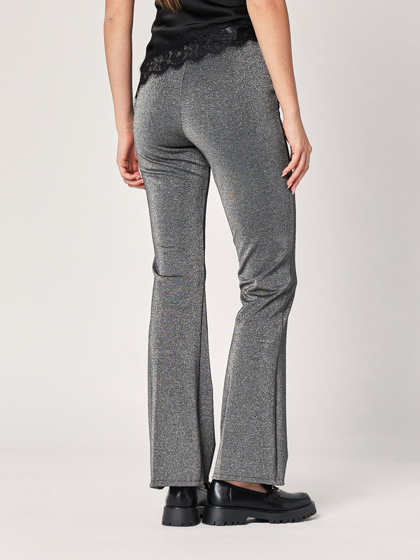Pantalone a zampa lurex