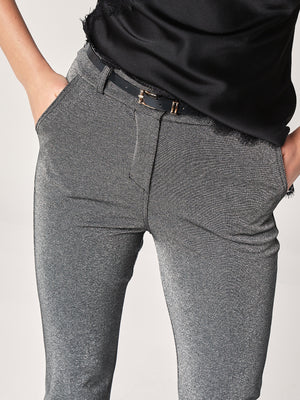 Pantalone a zampa lurex