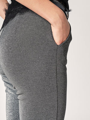 Pantalone a zampa lurex