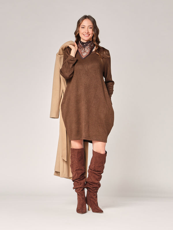 Strickkleid mit Pasmina