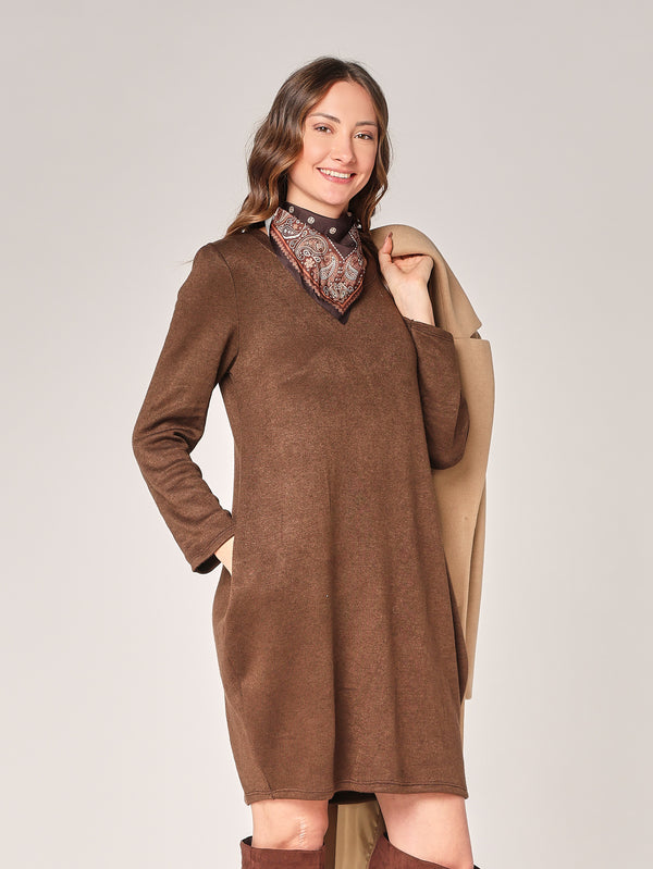 Strickkleid mit Pasmina