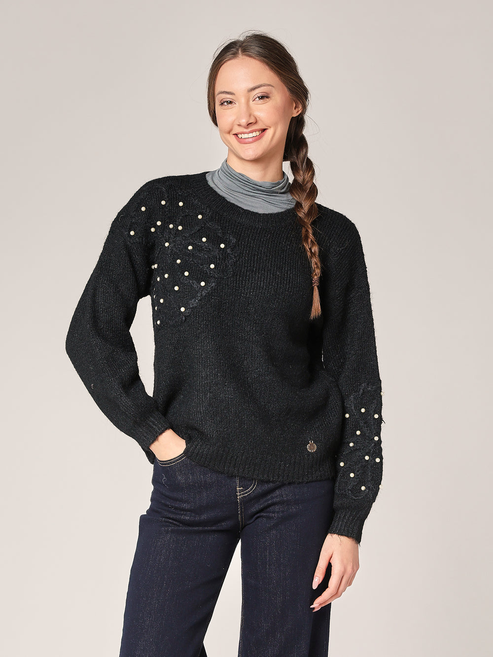 Pullover mit Blumenmuster 