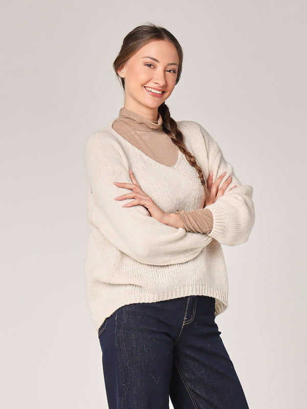 Pullover mit V-Ausschnitt