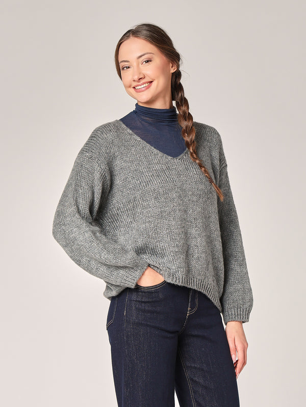 Pullover mit V-Ausschnitt