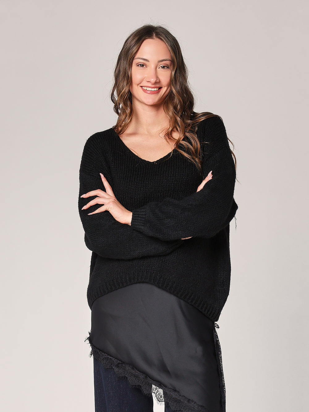 Pullover mit V-Ausschnitt