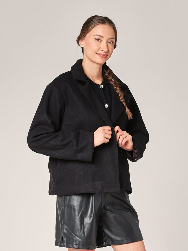 Mantel mit kariertem Futter