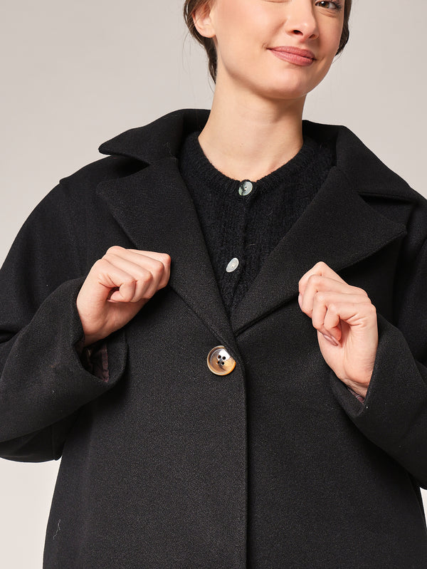 Mantel mit kariertem Futter