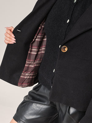 Mantel mit kariertem Futter