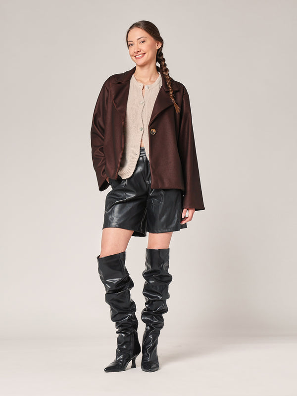 Mantel mit kariertem Futter