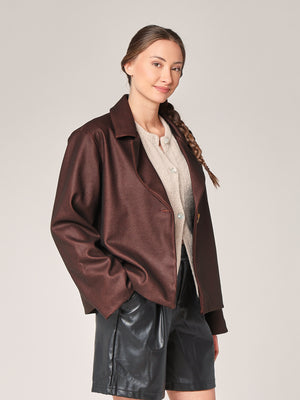 Mantel mit kariertem Futter