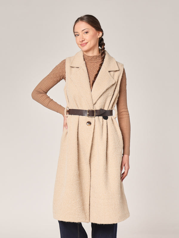 Langer ärmelloser Mantel