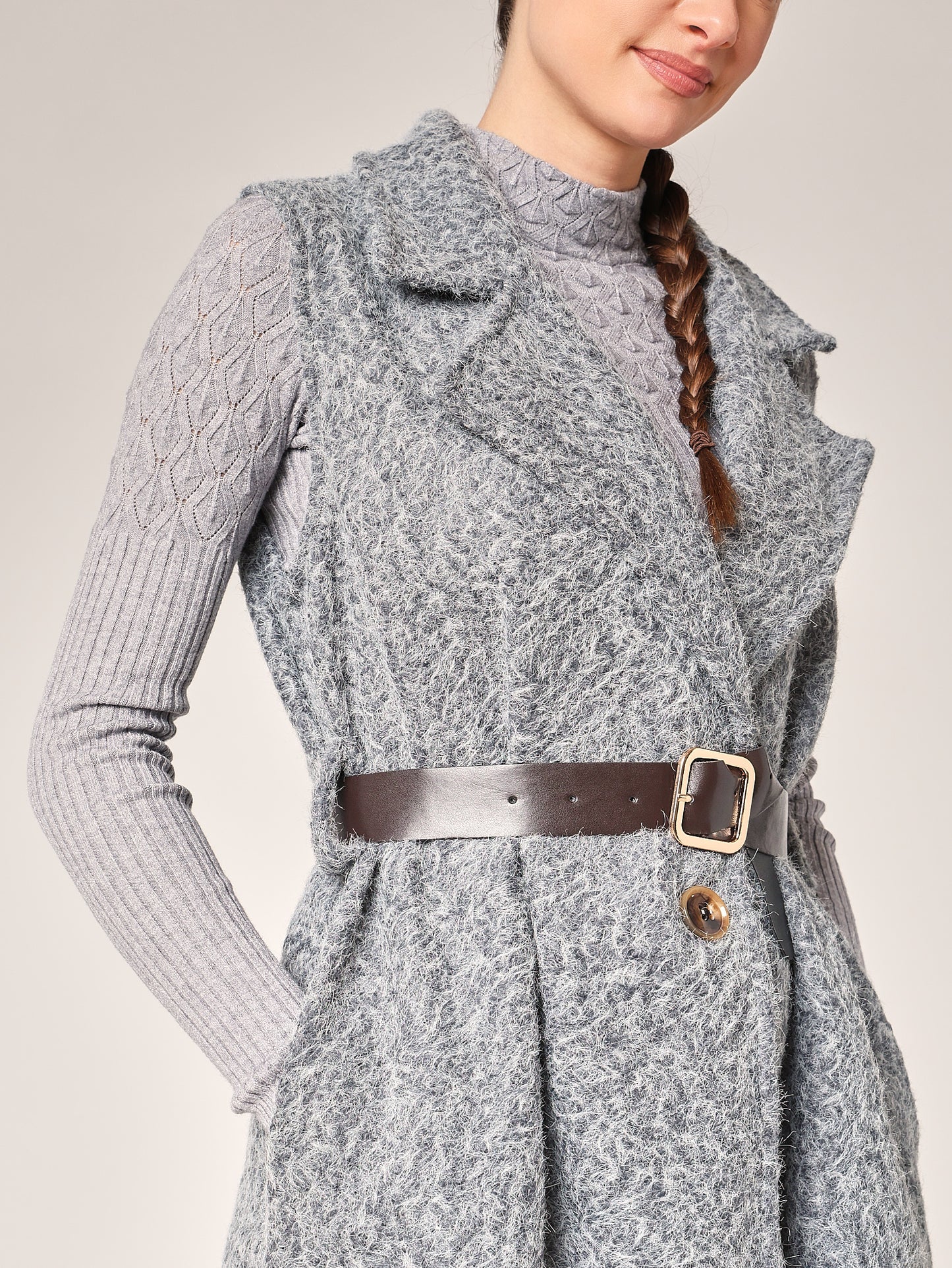 Cappotto smanicato lungo