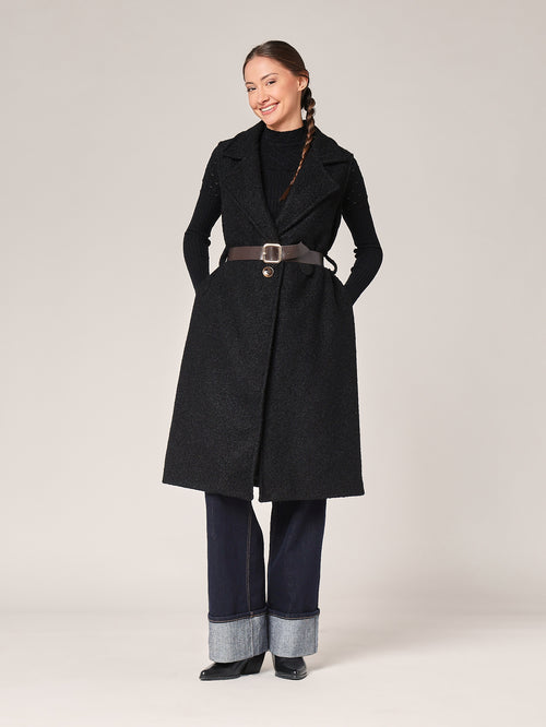 Langer ärmelloser Mantel