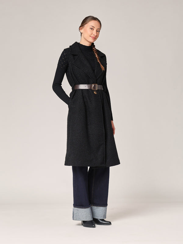 Langer ärmelloser Mantel