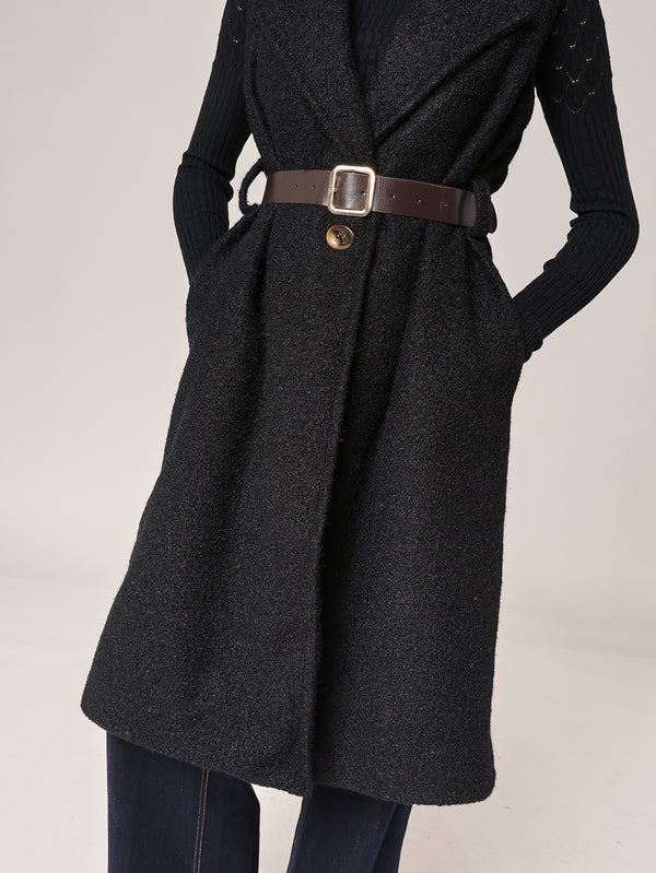 Langer ärmelloser Mantel