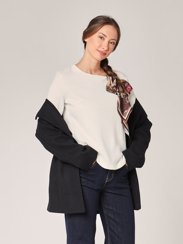 Pullover mit Pashmina-Schleife