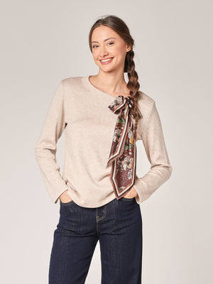 Pullover mit Pashmina-Schleife