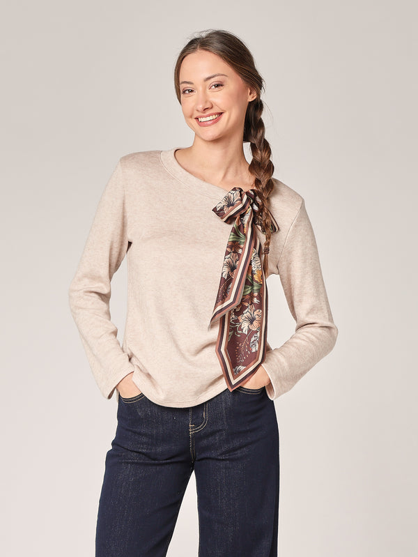Pullover mit Pashmina-Schleife