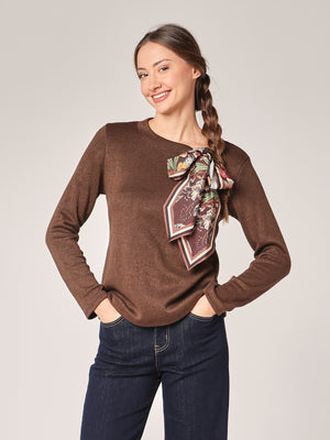 Pullover mit Pashmina-Schleife