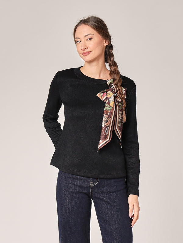 Pullover mit Pashmina-Schleife