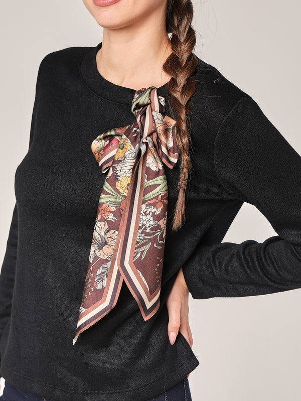 Pullover mit Pashmina-Schleife