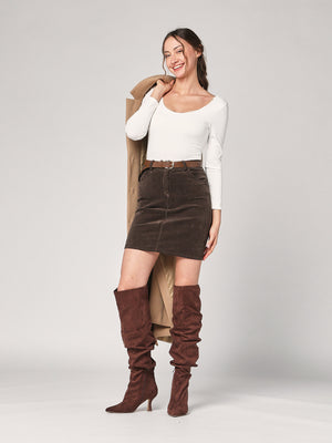 Gonna tubino velluto