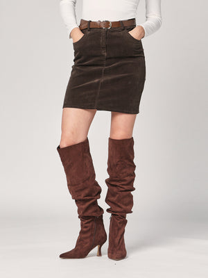 Gonna tubino velluto