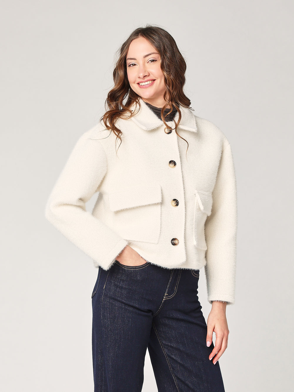 Cappotto corto due tasche