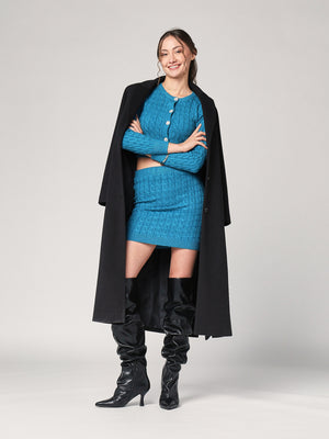 Completo golfino e gonna trecce