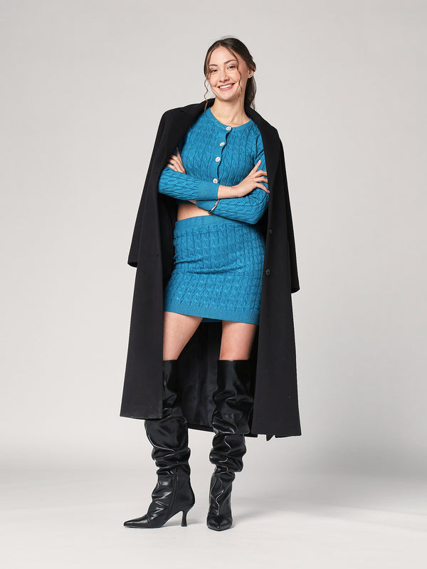 Completo golfino e gonna trecce