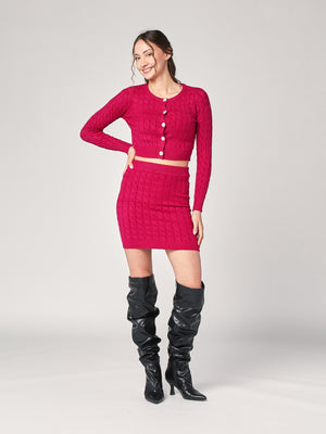 Completo golfino e gonna trecce