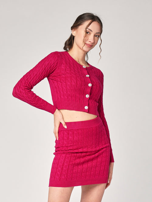 Completo golfino e gonna trecce