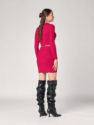 Completo golfino e gonna trecce