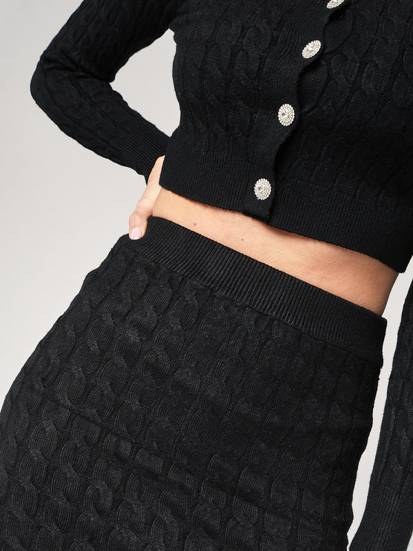 Completo golfino e gonna trecce