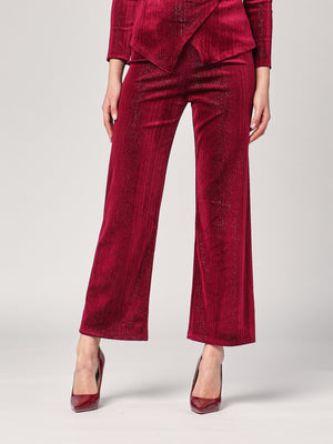 Pantalone con righe lurex