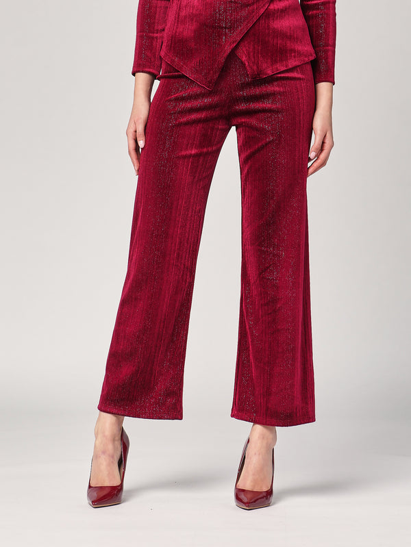 Pantalone con righe lurex