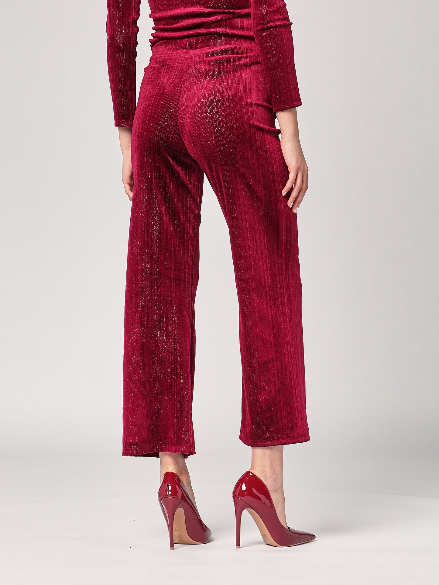 Pantalone con righe lurex