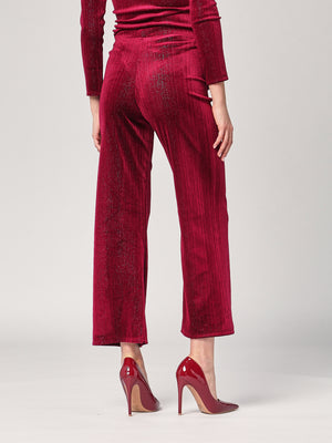 Pantalone con righe lurex