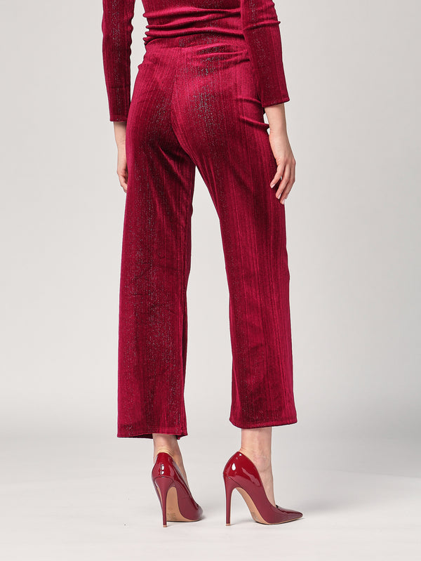 Pantalone con righe lurex