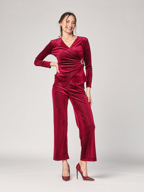 Maglia righe lurex e gioiello