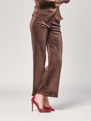 Pantalone con righe lurex