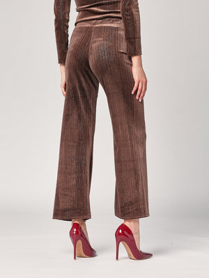 Pantalone con righe lurex