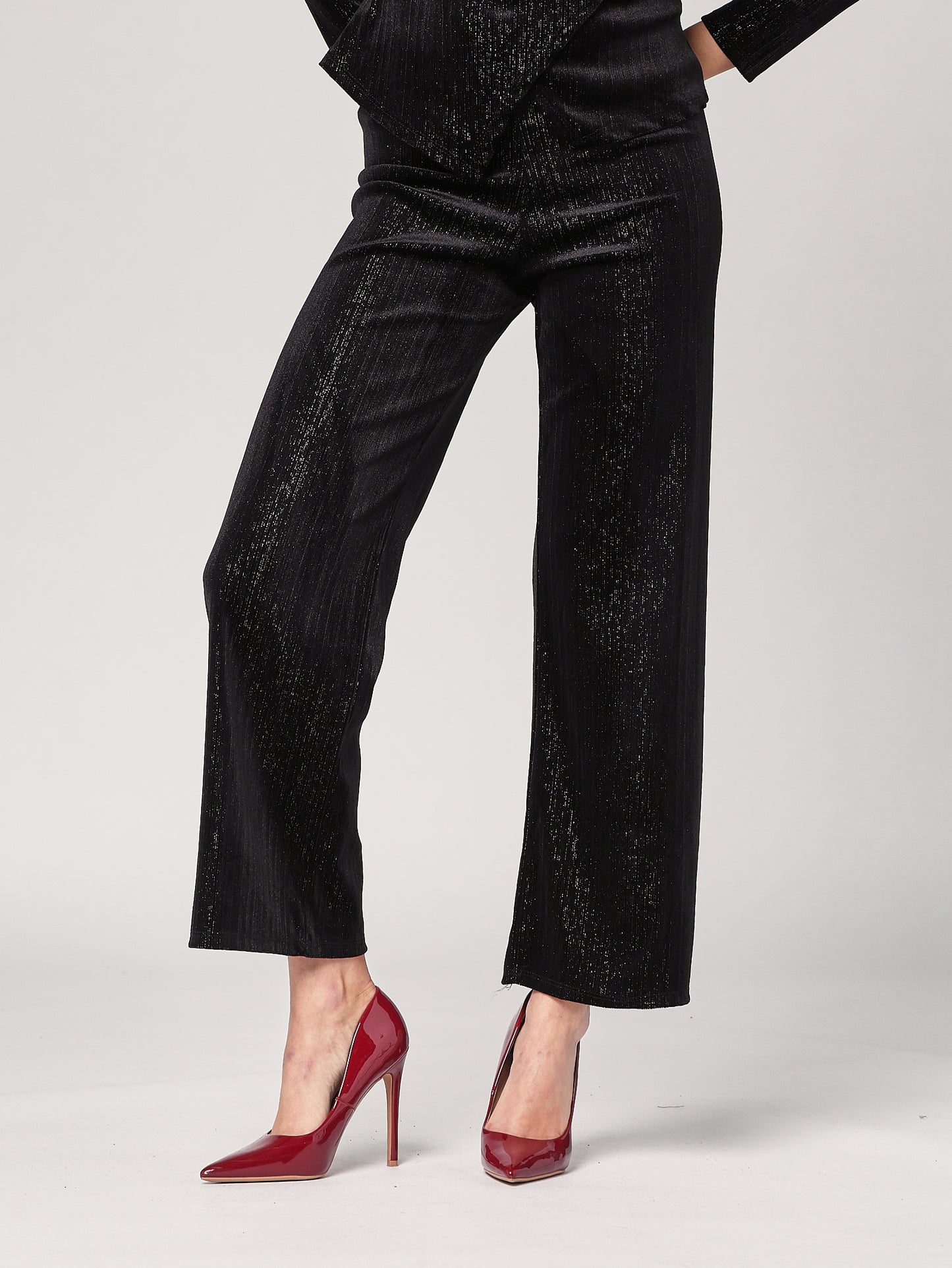 Pantalone con righe lurex