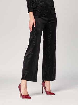 Pantalone con righe lurex