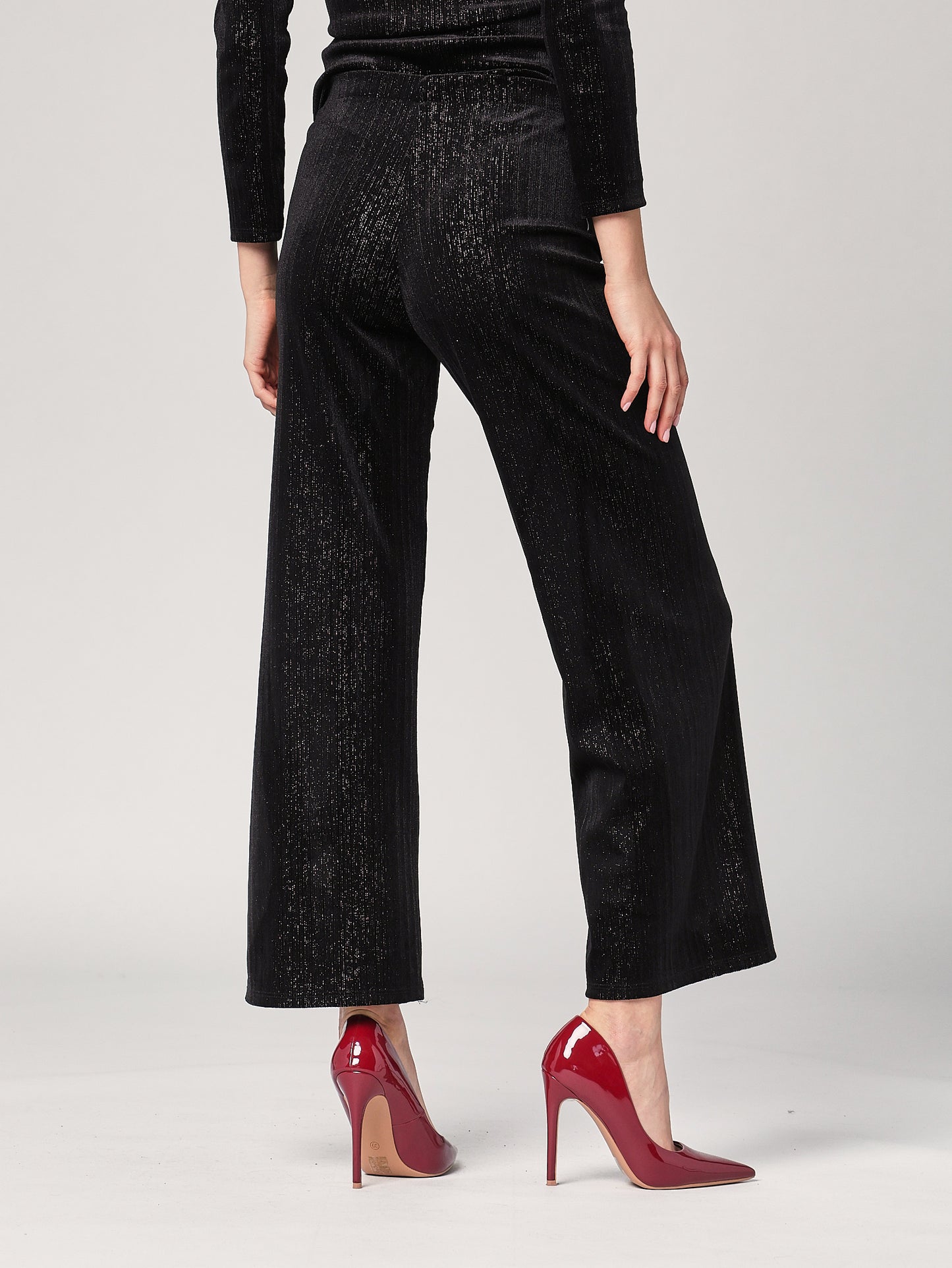 Pantalone con righe lurex