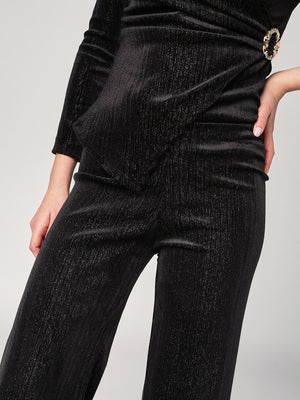 Pantalone con righe lurex